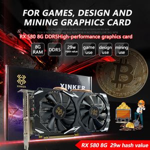 Graphics Cards großhandel-RX580 G Grafikkarte Platinum interstellar Mining Game Design Office DDR5 Großer Gedächtnis Hohe Kernfrequenz die Hühnerliga der Legenden HD Ausgang isst