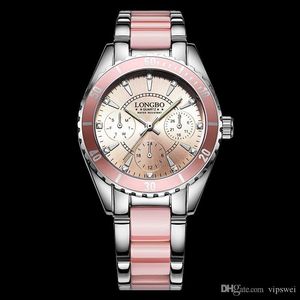 Luxurious Brand Fashion Quartz dive Watch Pink Women Diving Ladies False Ceramic strap Watches Waterproof high quality sports Wristwatches