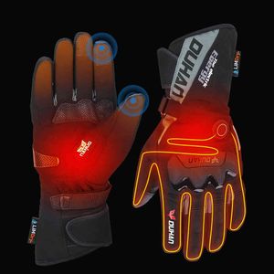 Motorcycle Heated Touch Screen Winter Warm Skiing Waterproof Rechargeable Heating Thermal Gloves For Snowmobile