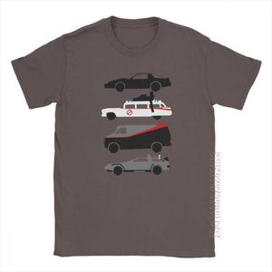 車の星は将来のTシャツのタイムマシンT男性男性Tシャツ服特大ティーコットン210629