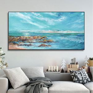 Natur, Meereslandschaft, Wolke, Ozean, Meer, Himmel, Landschaft, Poster und Drucke, Ölgemälde, gedruckt auf Leinwand, Wandbild für Heimdekoration, Kunst