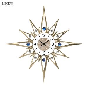 The Blue Gem Wall Fashion Fashion Creative Muto Nordic Style Personalità Atmosfera Modern Minimalist Clock 210414