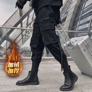 Black Cargo Pants Joggers Men Harajuku Swag Streetwear Military Techwear Mens Clothing Japanese Style Pencil Casual Trousers 211201