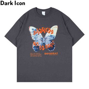 Schmetterling übergroßes Herren-T-Shirt Kurzarm Sommer Streetwear T-Shirts Baumwoll-T-Shirt 210603