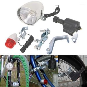 Bike Lights Motorized SX04 Bicycle Friction Dynamo Generator Head Tail Light Acessories