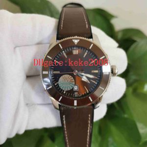 Idealna jakość Watch Factory GM 46mm AB2010161C1A1 Ceramiczna Bezel Brown Dial Alligator Skórzany Pasek ETA 2824-2 Ruch Mechaniczny Automatyczny Zegarki Mens