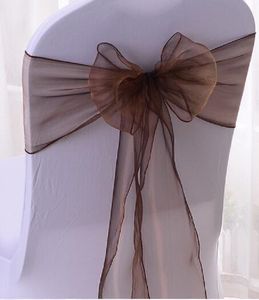 Stol täcker 18x275 cm Organza Stoltäcke Sashes Sash Sashe Bow Wedding Banket