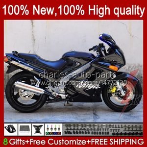 OEM Bodys för Kawasaki Ninja ZZR250 1990 1991 1992 1993 1994 1995 1996 1997 1998 1999 Svart glänsande karosseri 54HC.44 ZZR-250 ZZR 250 CC 90 91 92 93 94 95 96 97 98 99 FAIRING