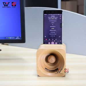 2021 Unique Design Screw Thread Wooden Wireless Speaker Phone Holder Universal Fashion Mini Portable loudspeaker Wholesale