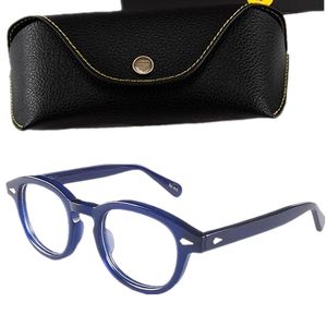 Hot Johnny Depp Retro-Vintage Frame RoyalBlue Pure-Plank Solglasögon Glasögon Rim 49/46/44 Unisex för Prescritpion Fullset Box