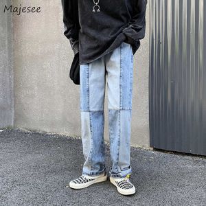 Men Jeans Patchwork Straight Wide Leg Loose Plus Size 3XL Streetwear Students Hip Hop Vintage All-match Fashion Casual Daily New X0621