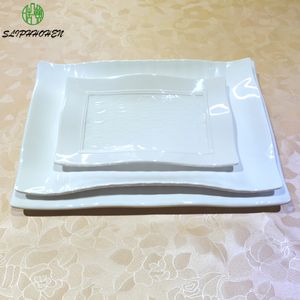Экологически чистые прямоугольные блюда A5 Melamine Business Stateware Hotel Dunder Plates White Imitation фарфоровая посуда