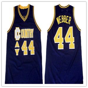 Chris Webber # 44 Detroit Country Day High School Maglia da basket retrò da uomo cucita personalizzata con qualsiasi numero e nome maglie