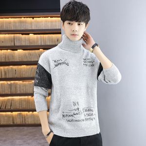 Männer Pullover Koreanische Mode Herbst Und Winter Casual Gestrickte Pullover Wolle Hoher Kragen. 2021 Warmer Baumwollpullover