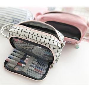 Stor kapacitet penna väska kawaii brevpapper väska kanfas stor lagring påse markör pencilcase skol arrangör, inga pennor kdjk2105