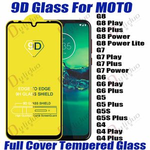 9D tampa completa protetor de tela de vidro temperado para motorola moto g4 g5 g5s g7 play g8 power lite