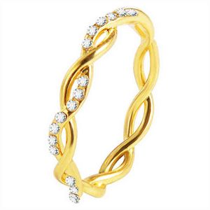 Anello di torsione del diamante semplice di vendita caldo delle signore Anelli nuziali dei monili di cerimonia nuziale dell'anello nuziale intrecciato del diamante di rame G1125