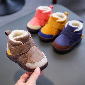 Baby mjuk botten pojke 1-3 år gammal 2019 höst vinter barn kanfas casual girls walking skor toddler stövlar