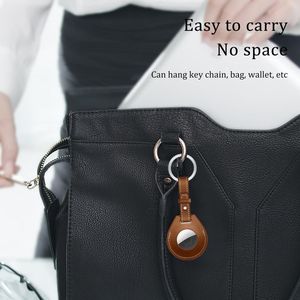 Кожаный защитный чехол для Airtags Anti-lost Keychain Bluetooth Tracker Protect Silicon Shell Apple Air Tags Шнуры, стропы и