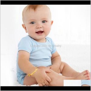 jade bangle Bracelets Jewelry Drop Delivery 2021 18K Gold Plated Bracelet Heart Bell Baby Kids Bangle 5Dot4 Good Lovely Ps2958 967Ob