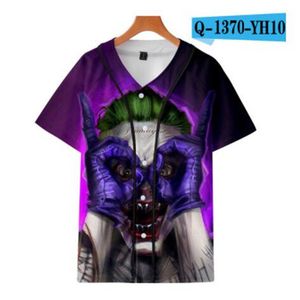 Custom Man Baseball Jersey Knappar Homme T-shirts 3D Tryckt skjorta Streetwear Tees T Shirts Hip Hop Kläder Fram och bak Skriv ut Bra 086