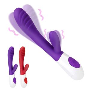 Sex Toy Massager Massage Objekt 12 Frekvens Dildo Rabbit Vibrator Dual Vibrating Anal Vagina G-Spot Clitoris Masturbator Vuxna Sexiga leksaker för kvinnor