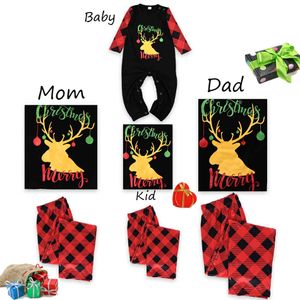 Family Deer Christmas Clothing Suit Kids Mommy and Me Clothes Mother Daughter Father Baby Matching Outfits 210521