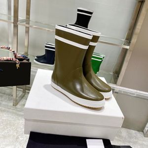 2021 New Style Luxury Shoes Casual rain Boots Fashion Comfortable Anti-slip Waterproof Genuine Leather size 35-40