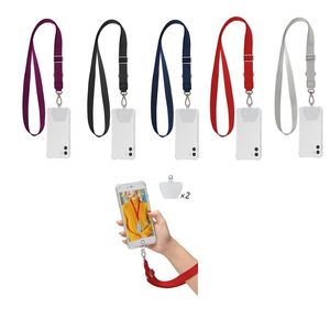 Mobiltelefonremmar Charms Polyester Justerbar Webbing Transparent Wrist Lanyard Packning Hängande Nacksling Multifunktionell Mobiltelefon Rope