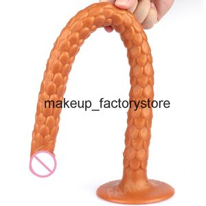 Modello di esplosione di massaggio Dildo super lungo squamoso Butt plug anale Dilatatore anale in silicone anale Masturbazione vaginale femminile SM Giocattoli del sesso per adulti