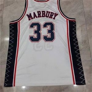 2024rare basquete jersey homens jovens mulheres vintage 33 stephon marbury tamanho S-5XL personalizado qualquer nome ou número