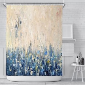 3D Print Shower Curtains Gold Leaf Flower Waterproof Showers Curtain Bath Screen Bathroom Decor With Hooks