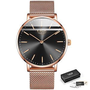 Montre Femme Top Brand LIGE Fashion Wristwatch Ladies Thin Section Casual Sport Waterproof Watch Quartz Watch Relogio Feminino 210527