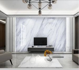 壁紙Papel de Parede Modern White Luxury Simple Marble D Wallpaper Mural Living Room TV Wall Bedroom Papers Home Decor