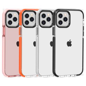 Zweifarbige, transparente, klare Hüllen, TPU-TPE-Luftkissen, vollständig schützende, stoßfeste Rückseitenhülle für iPhone 15 14 13 12 Mini 11 Pro Max XR XS X 6 7 8 Plus SE2