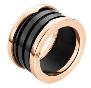 50% Rabatt Mode Titan Stahl Liebesring Silber Roségold Ring für Liebhaber weiß schwarz Keramik Paar Ring Für Geschenk Jers