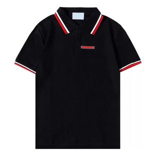 Luxo Casual Mens Camiseta Respirável Polo Desgaste Desgaste De Manga Curta T-shirt 100% Algodão Alto Qualidade Por Atacado Preto e Branco Tamanho S ~ 2XL