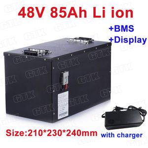 48V 85Ah Lithium-Li-Ionen-Akku mit BMS für 4800W AGV Elektro-Motorrad-Roller-Solarspeichersystem + 10A-Ladegerät