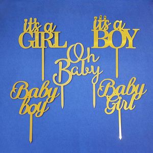 Other Festive & Party Supplies Baby Shower Cake Decoration It's A BOY GIRL Acrylic Topper