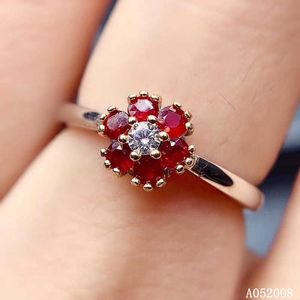 Kjjeaxcmy joyería fina 925 plata esterlina con incrustaciones natural rubí noble anillo hembra de la vendimia prueba de prueba