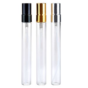 10ml pulverizador de alumínio transparente frasco de perfume de vidro frascos de pulverização de frascos portáteis de cosméticos vazios DHL livre