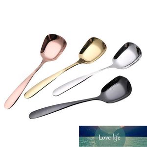 Spoons Square Flat Soup Spoon 304 Stainless Steel Table Long Handle Dessert Dinner Flatware Rice Porridge Factory price expert design Quality Latest Style Original