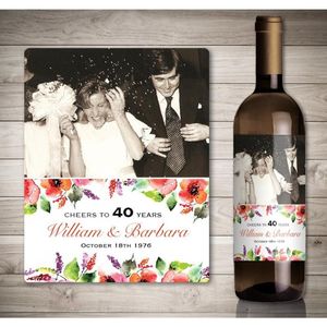 Inne sztuki i rzemiosło Dostosowane PO Rocznica ślubu Naklejki wina Etykieta do butelek wina personalizuj pomysł na prezent specjalna dekoracja