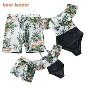 Badeanzüge Familie passende Outfits Mutter Tochter Bademode Mama und ich Bikini Mode Kleidung Vater Sohn Badeshorts 210429