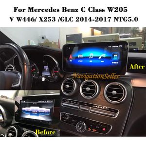 10,25 polegadas android 10,0 carro dvd player navegação estéreo para mercedes benz c w205 2015-2017 suporte wifi gps bt rádio mirolink maçã maçã carplay multimédia unidade de cabeça