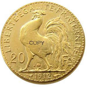 20 Franc Gold Coin toptan satış-10 adet Sanat ve El Sanatları Fransa Frangı Kopya Para Horoz Altın Kaplama Pirinç Kaplama Paralar Altın Kopya Dekoratif Sikke Karışık