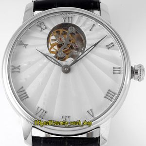 Eternity Watches JBF Carrousel Volant Une Minutecal.25 Tourbillons Automatisk 66228-3442-55b Vit Ring Mens Watch Rostfritt Stål Fodral Sapphire Läderrem