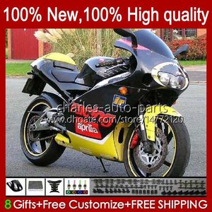 Fairings + Tank Cover för Aprilia Blk Yellow RSV250RR RS-250 RSV250 RSV 250 RSV-250 98-03 23NO.20 RS250 RR 1998 1999 2000 2001 2002 2003 RS250R 98 99 00 01 02 03 Bodys Kit