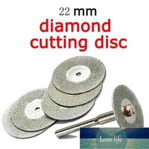 6 sztuk Zestaw Emery Diament Tnące Ostrza Wiertła Bit 22mm +1 Trzpiecz do Dremel Płytki Cleaner Uroda Try Discs Home Tool