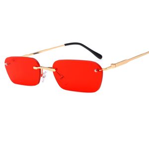 Modische rahmenlose Sonnenbrille, modische Straßenfotografie, Sonnenbrille mit rundem Rahmen für Herren und Damen